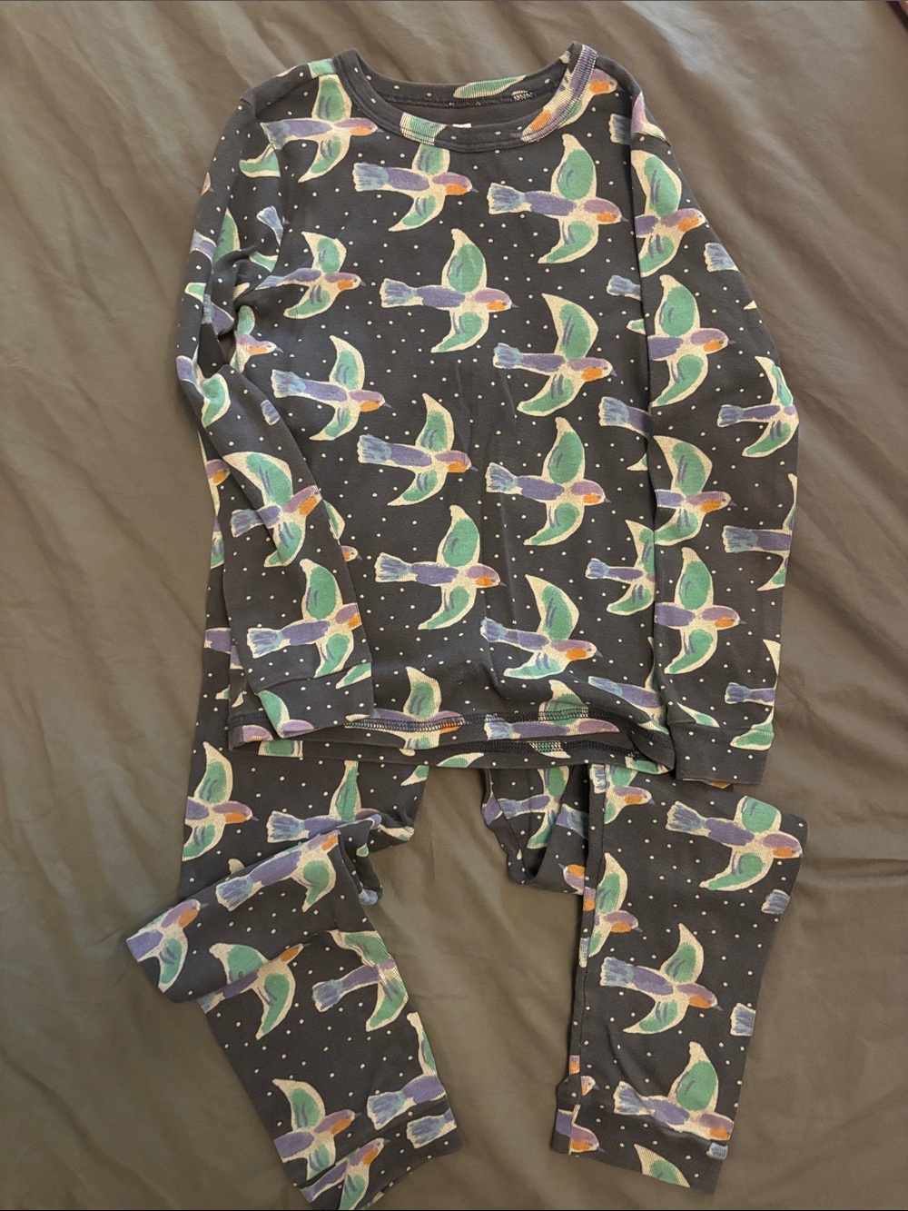 Tea Collection Kids’ Pajamas with Birds, Size 8